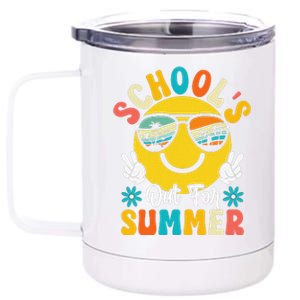 Last Day Of School Graduation Groovy Schools Out For Summer 12 oz Stainless Steel Tumbler Cup