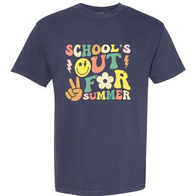 Last Day Of School Groovy Schools Out For Summer Teacher Garment-Dyed Heavyweight T-Shirt