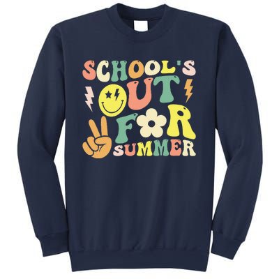 Last Day Of School Groovy Schools Out For Summer Teacher Sweatshirt