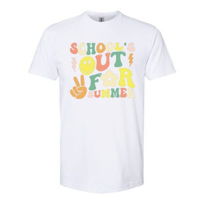 Last Day Of School Groovy Schools Out For Summer Teacher Softstyle CVC T-Shirt