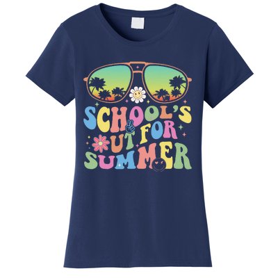 Last Day Of School Groovy Teacher Schools Out For Summer Women's T-Shirt