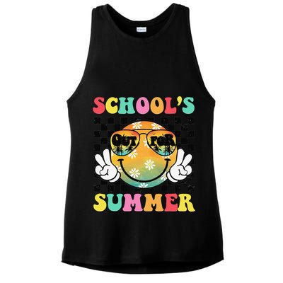 Last Day Of School Smile Teacher Schools Out For Summer Ladies PosiCharge Tri-Blend Wicking Tank