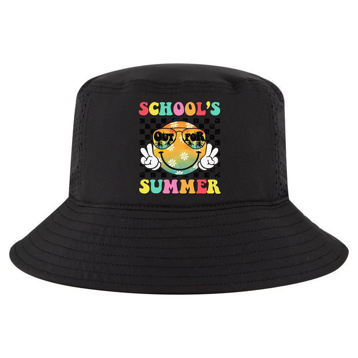 Last Day Of School Smile Teacher Schools Out For Summer Cool Comfort Performance Bucket Hat