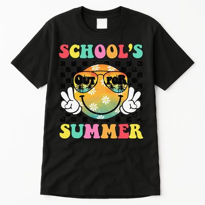 Last Day Of School Smile Teacher Schools Out For Summer Tall T-Shirt