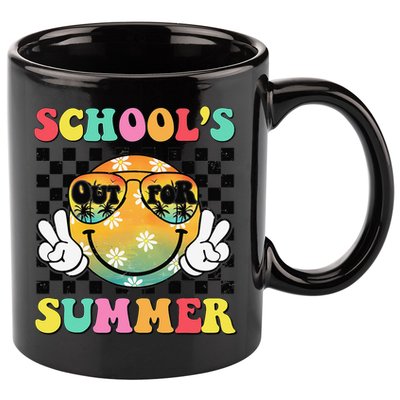 Last Day Of School Smile Teacher Schools Out For Summer 11oz C Handle Ceramic Mug