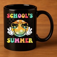 Last Day Of School Smile Teacher Schools Out For Summer 11oz C Handle Ceramic Mug