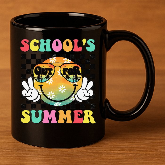Last Day Of School Smile Teacher Schools Out For Summer 11oz C Handle Ceramic Mug