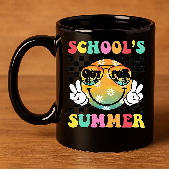 Last Day Of School Smile Teacher Schools Out For Summer 11oz C Handle Ceramic Mug
