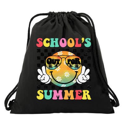 Last Day Of School Smile Teacher Schools Out For Summer Drawstring Bag