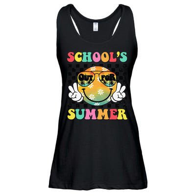 Last Day Of School Smile Teacher Schools Out For Summer Ladies Essential Flowy Tank
