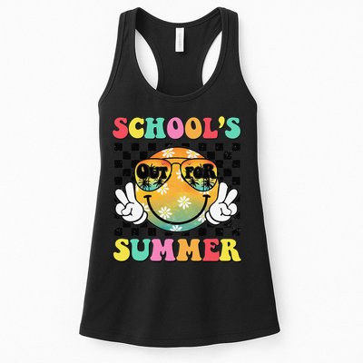 Last Day Of School Smile Teacher Schools Out For Summer Womens Tank Top