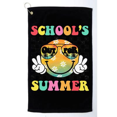 Last Day Of School Smile Teacher Schools Out For Summer Golf Towel