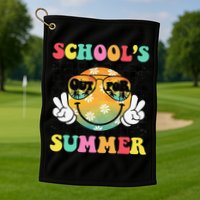 Last Day Of School Smile Teacher Schools Out For Summer Golf Towel