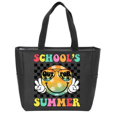 Last Day Of School Smile Teacher Schools Out For Summer Zip Tote Bag