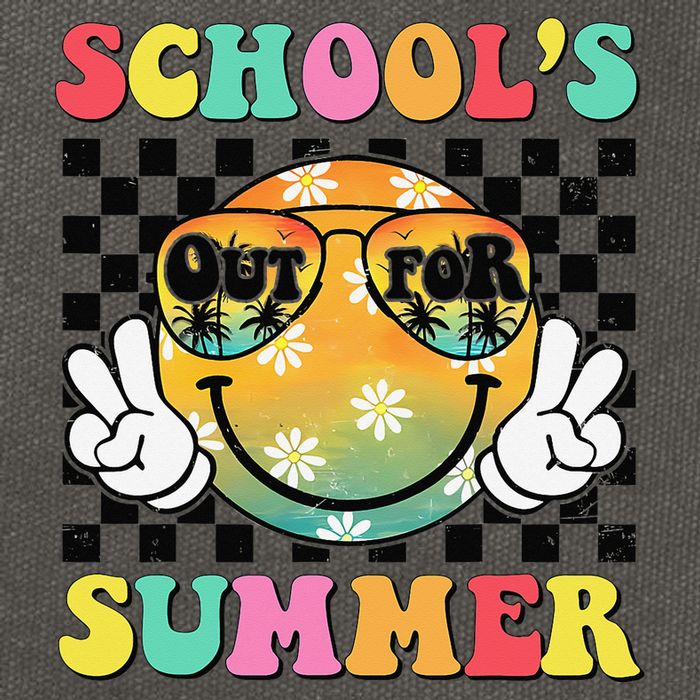 Last Day Of School Smile Teacher Schools Out For Summer Cotton Canvas Backpack