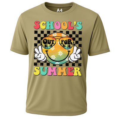 Last Day Of School Smile Teacher Schools Out For Summer Cooling Performance Crew T-Shirt