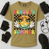 Last Day Of School Smile Teacher Schools Out For Summer Cooling Performance Crew T-Shirt