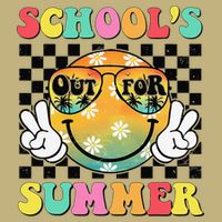 Last Day Of School Smile Teacher Schools Out For Summer Cooling Performance Crew T-Shirt