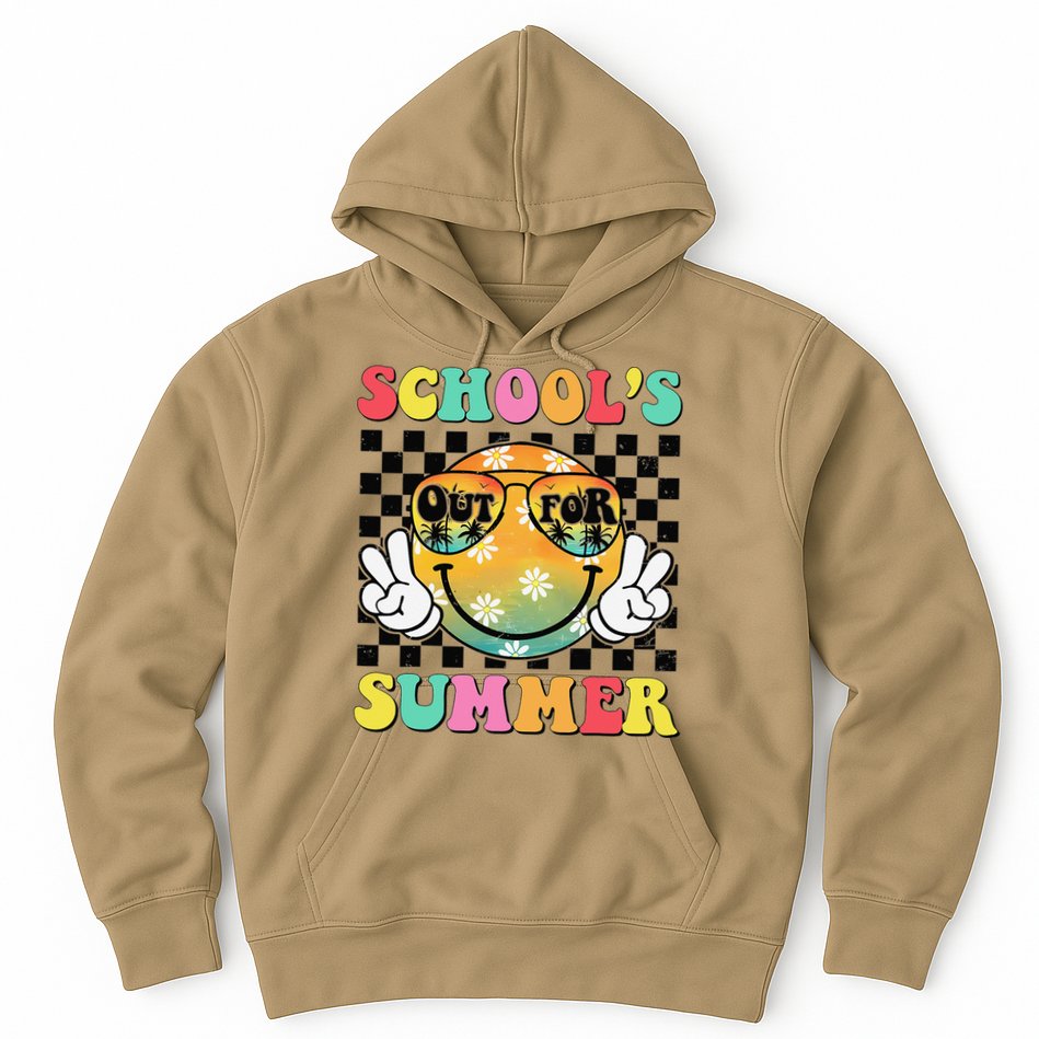 Last Day Of School Smile Teacher Schools Out For Summer Hoodie