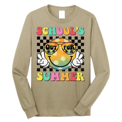 Last Day Of School Smile Teacher Schools Out For Summer Long Sleeve Shirt