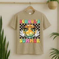 Last Day Of School Smile Teacher Schools Out For Summer T-Shirt