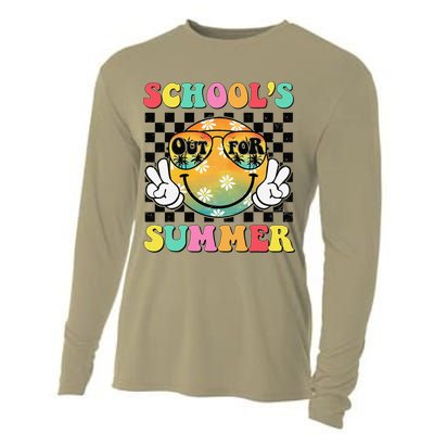 Last Day Of School Smile Teacher Schools Out For Summer Cooling Performance Long Sleeve Crew