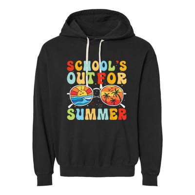 Last Day Of School Retro Schools Out For Summer Teacher Garment-Dyed Fleece Hoodie