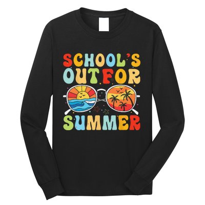 Last Day Of School Retro Schools Out For Summer Teacher Long Sleeve Shirt