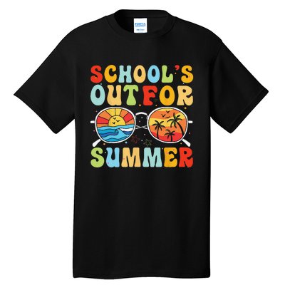 Last Day Of School Retro Schools Out For Summer Teacher Tall T-Shirt