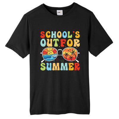 Last Day Of School Retro Schools Out For Summer Teacher Tall Fusion ChromaSoft Performance T-Shirt