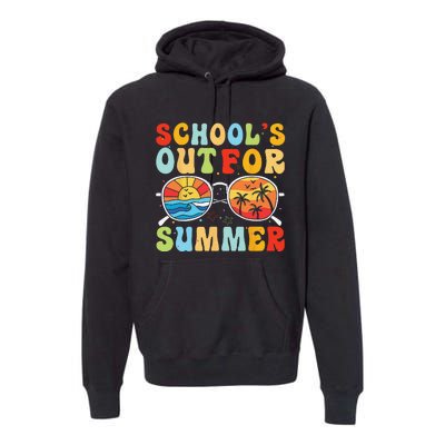 Last Day Of School Retro Schools Out For Summer Teacher Premium Hoodie