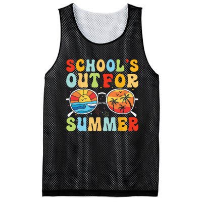 Last Day Of School Retro Schools Out For Summer Teacher Mesh Reversible Basketball Jersey Tank