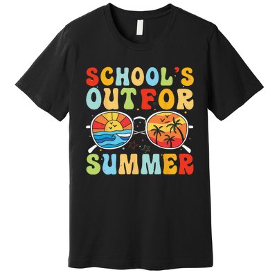 Last Day Of School Retro Schools Out For Summer Teacher Premium T-Shirt