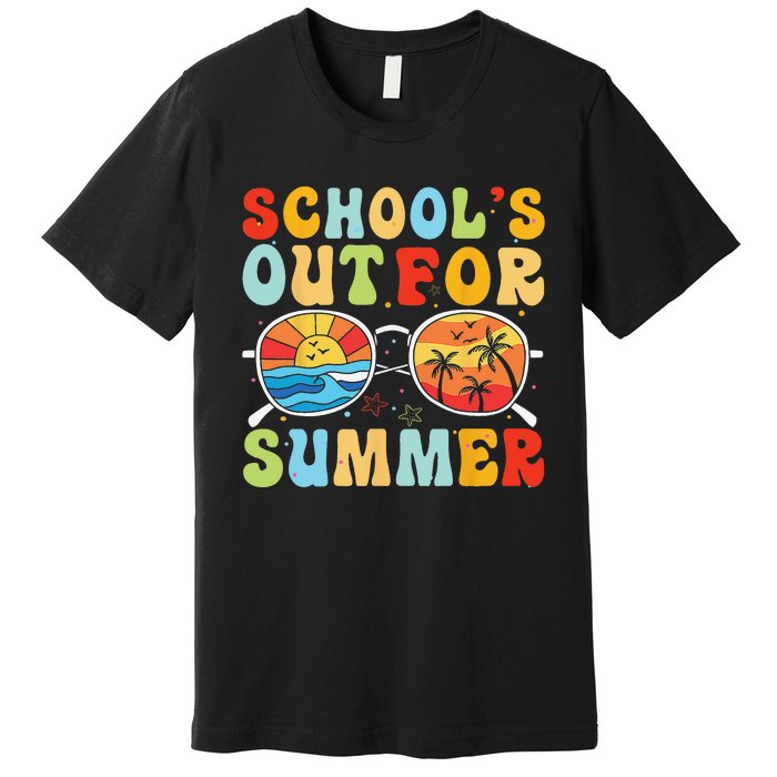 Last Day Of School Retro Schools Out For Summer Teacher Premium T-Shirt