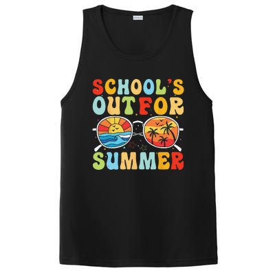 Last Day Of School Retro Schools Out For Summer Teacher PosiCharge Competitor Tank