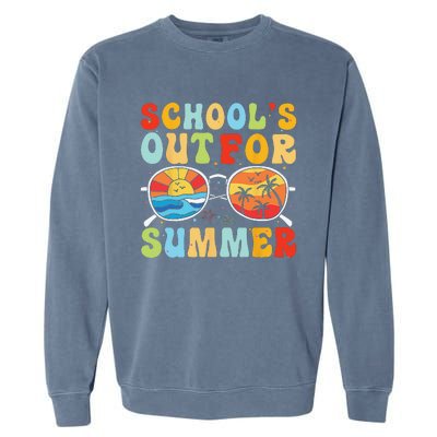 Last Day Of School Retro Schools Out For Summer Teacher Garment-Dyed Sweatshirt