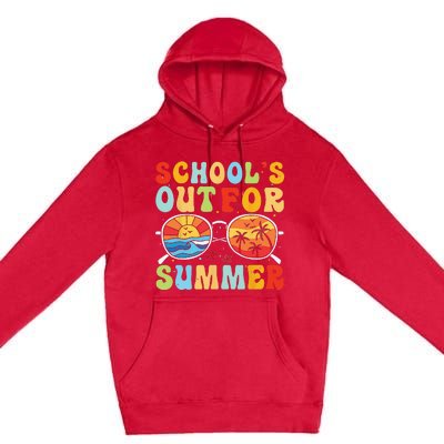 Last Day Of School Retro Schools Out For Summer Teacher Premium Pullover Hoodie