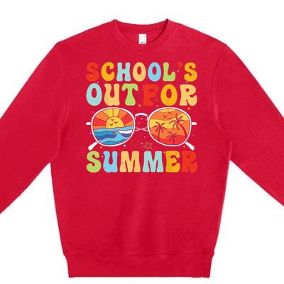 Last Day Of School Retro Schools Out For Summer Teacher Premium Crewneck Sweatshirt