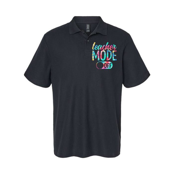 Last Day of School teacher mode off Teacher Softstyle Adult Sport Polo