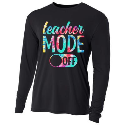 Last Day of School teacher mode off Teacher Cooling Performance Long Sleeve Crew