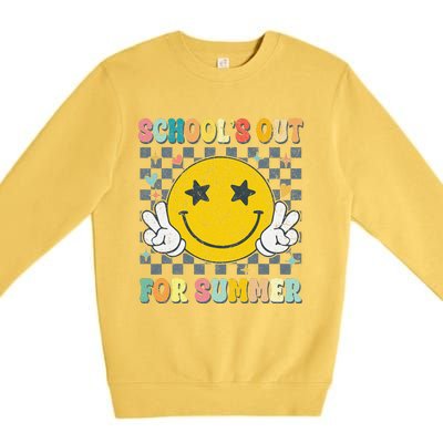 Last Day Of School Retro Schools Out For Summer Teacher Premium Crewneck Sweatshirt