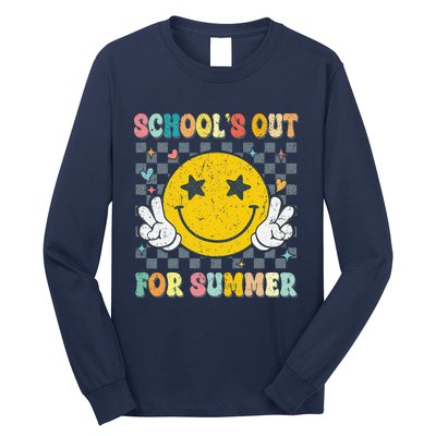 Last Day Of School Retro Schools Out For Summer Teacher Long Sleeve Shirt