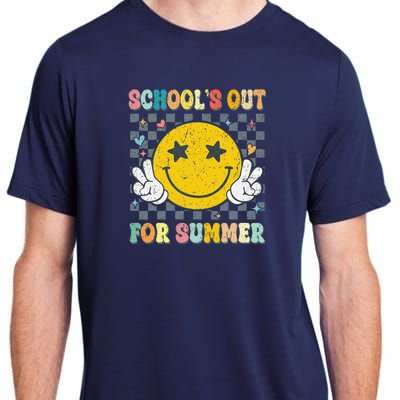 Last Day Of School Retro Schools Out For Summer Teacher Adult ChromaSoft Performance T-Shirt