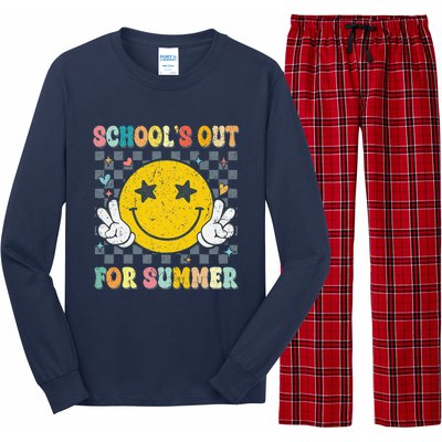 Last Day Of School Retro Schools Out For Summer Teacher Long Sleeve Pajama Set