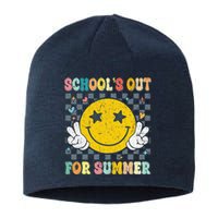 Last Day Of School Retro Schools Out For Summer Teacher Sustainable Beanie