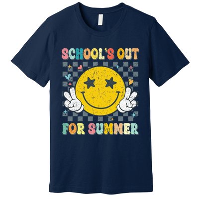 Last Day Of School Retro Schools Out For Summer Teacher Premium T-Shirt