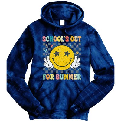 Last Day Of School Retro Schools Out For Summer Teacher Tie Dye Hoodie