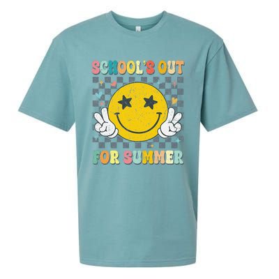 Last Day Of School Retro Schools Out For Summer Teacher Sueded Cloud Jersey T-Shirt