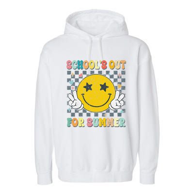 Last Day Of School Retro Schools Out For Summer Teacher Garment-Dyed Fleece Hoodie