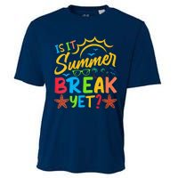 Last Day Of School Is It Summer Break Yet Teacher Off Duty Cooling Performance Crew T-Shirt